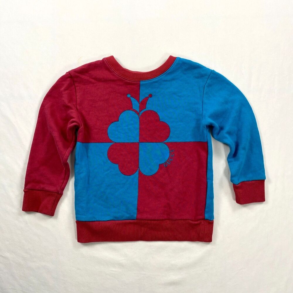 Gucci Sweatshirt Club de Magicist Boys 6 Blue Red Cotton Logo Designer